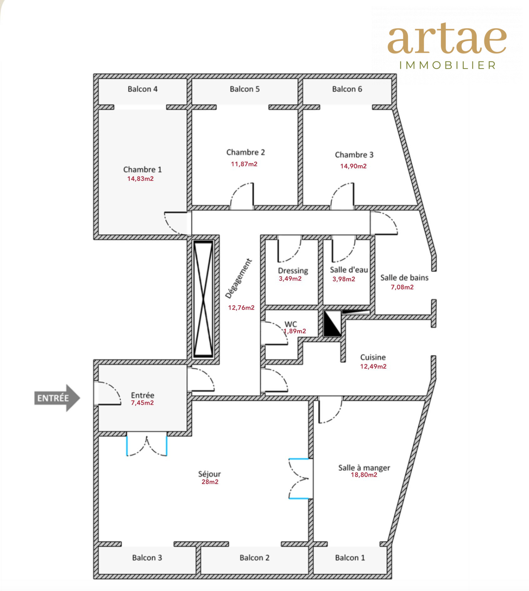 JEAN JAURÈS – T4/5 de 137 m² avec balcons, garage et fort potentiel